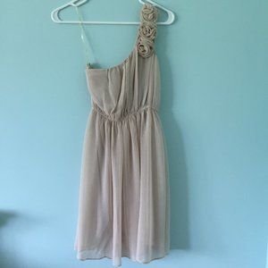 One-Shoulder Alythea Dress, Dusty Rose, Size S